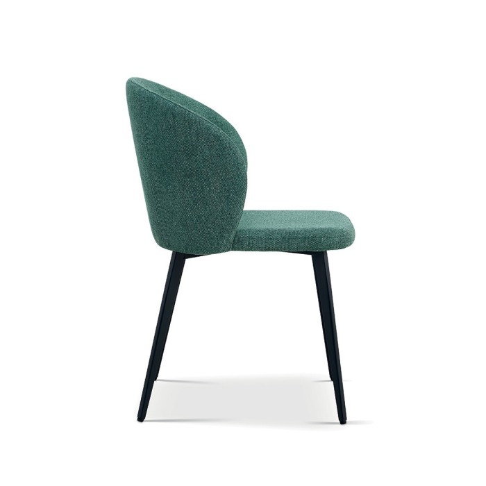 Chaise revêtement tissu pour salle à manger coloris vert. Collection HARDIN