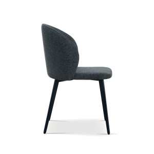 Chaise revêtement tissu pour salle à manger coloris gris foncé. Collection HARDIN