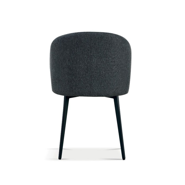Chaise revêtement tissu pour salle à manger coloris gris foncé. Collection HARDIN