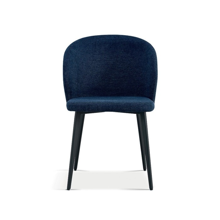 Chaise revêtement tissu pour salle à manger coloris bleu. Collection HARDIN