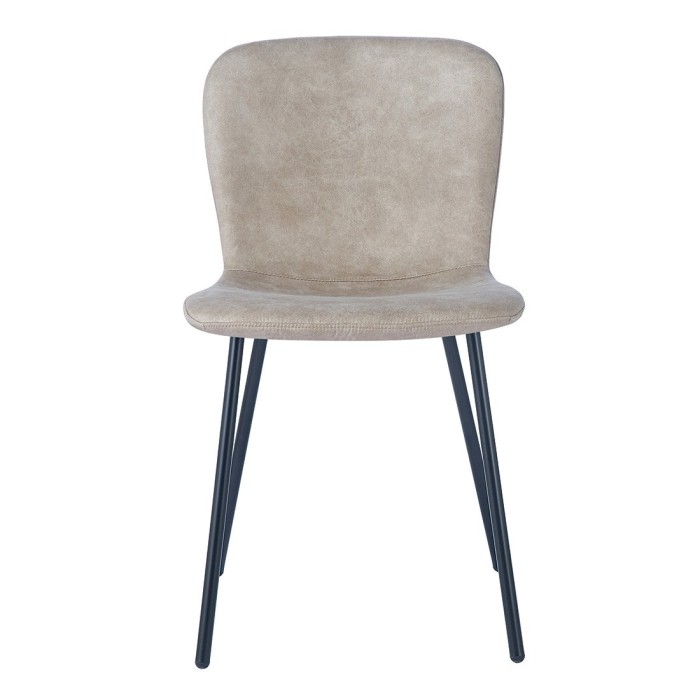 Chaise cuir PU pour salle à manger coloris beige. Collection ALCAN