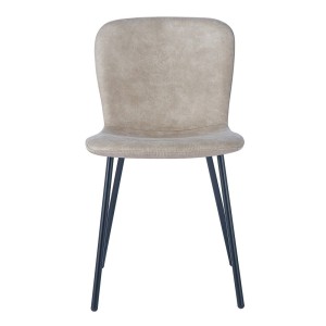 Chaise cuir PU pour salle à manger coloris beige. Collection ALCAN