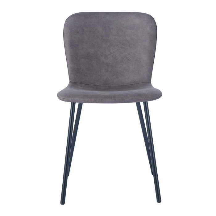 Chaise cuir PU pour salle à manger coloris taupe. Collection ALCAN