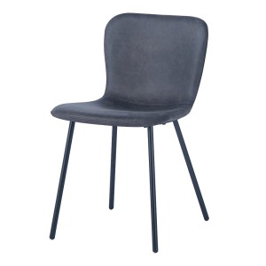 Chaise cuir PU pour salle à manger coloris gris foncé. Collection ALCAN