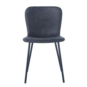 Chaise cuir PU pour salle à manger coloris gris foncé. Collection ALCAN