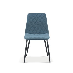 Chaise en velours bleu pour salle à manger. Collection GRAZ