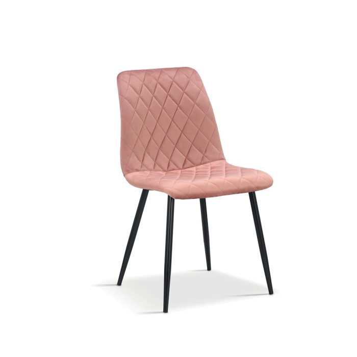 Chaise en velours rose pour salle à manger. Collection GRAZ