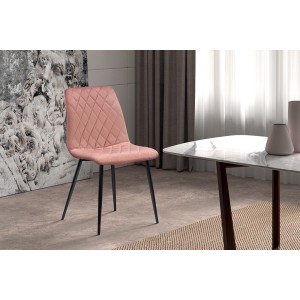 Chaise en velours rose pour salle à manger. Collection GRAZ