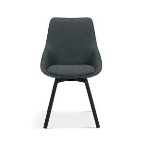 Chaise pivotante PU gris foncé pour salle à manger. Collection KIRU