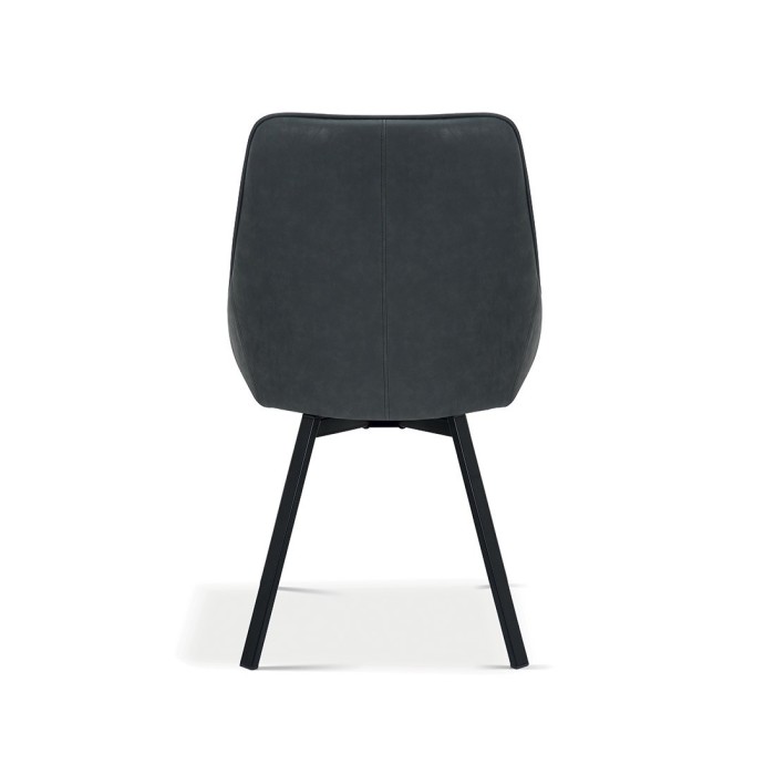 Chaise pivotante PU gris foncé pour salle à manger. Collection KIRU