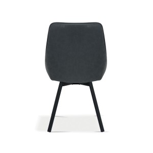 Chaise pivotante PU gris foncé pour salle à manger. Collection KIRU