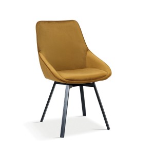 Chaise pivotante en velours or pour salle à manger. Collection KIRU