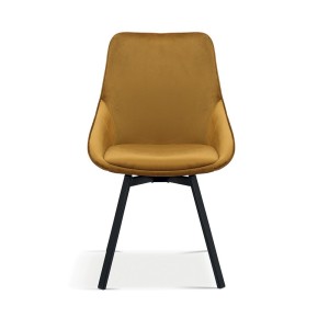 Chaise pivotante en velours or pour salle à manger. Collection KIRU