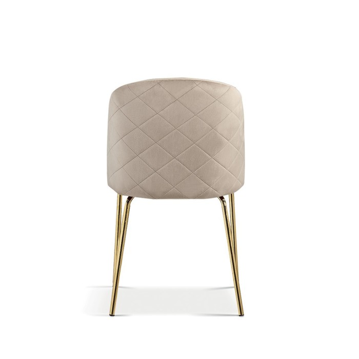 Chaise en velours beige pour salle à manger. Collection NOUMEA
