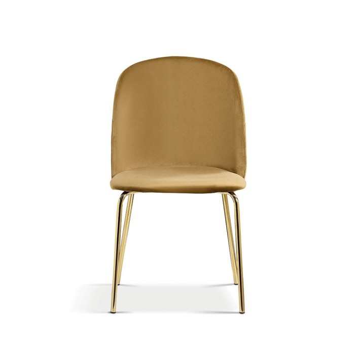 Chaise en velours or pour salle à manger. Collection NOUMEA