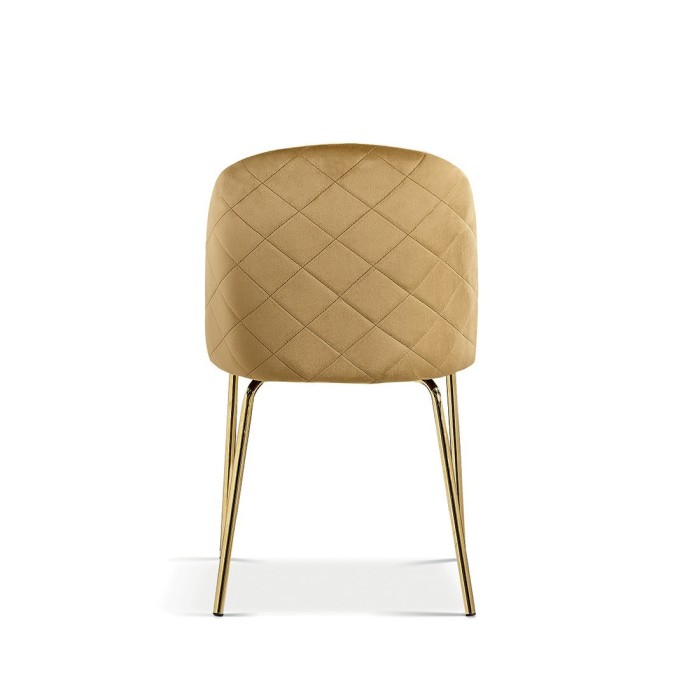 Chaise en velours or pour salle à manger. Collection NOUMEA