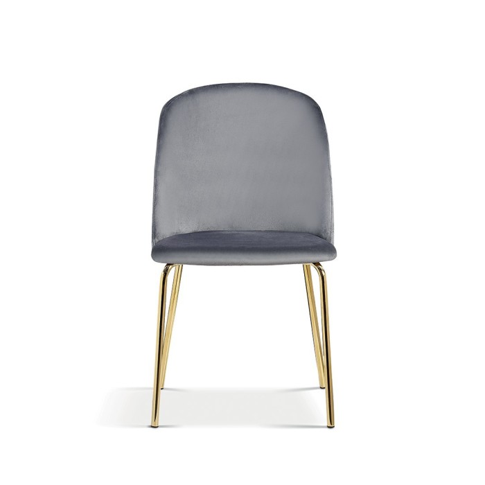 Chaise en velours gris pour salle à manger. Collection NOUMEA