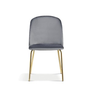 Chaise en velours gris pour salle à manger. Collection NOUMEA