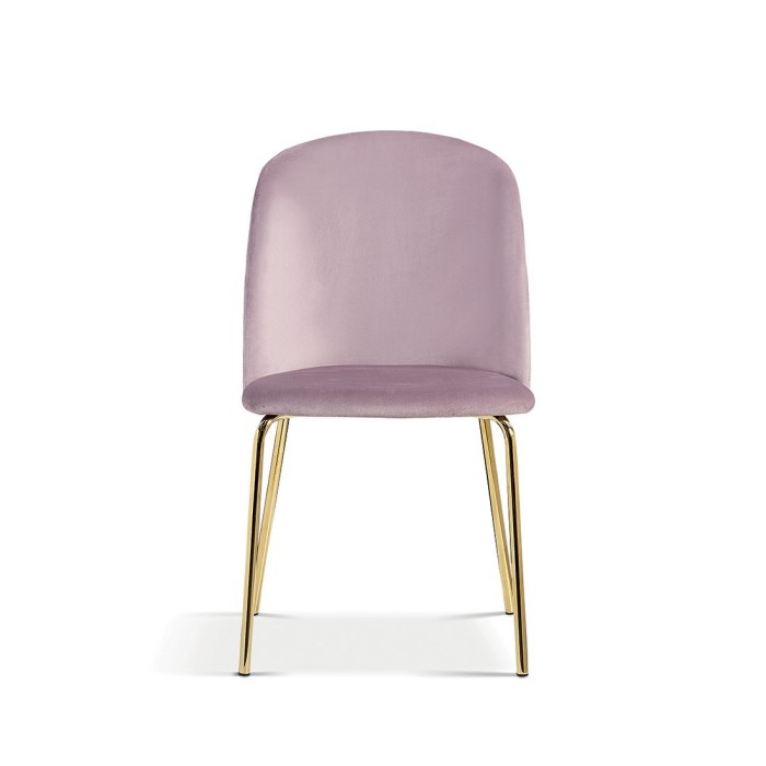 Chaise en velours rose pour salle à manger. Collection NOUMEA