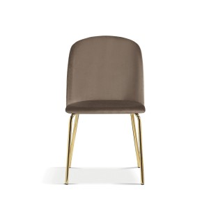 Chaise en velours brun pour salle à manger. Collection NOUMEA