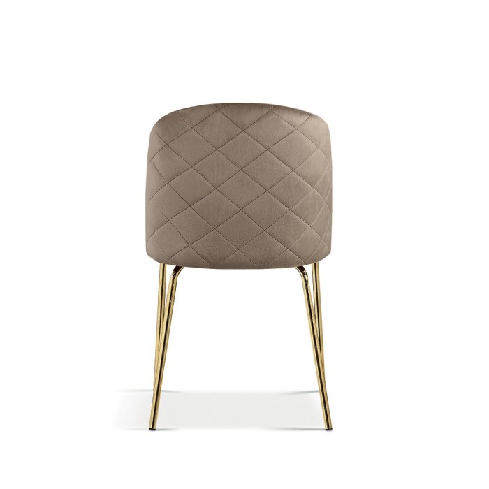 Chaise en velours brun pour salle à manger. Collection NOUMEA