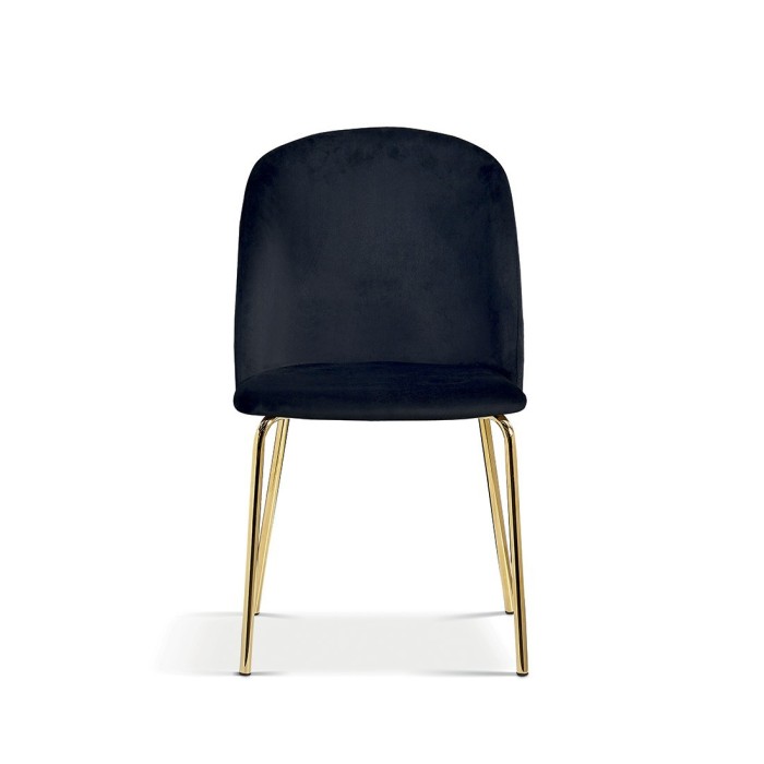 Chaise en velours noir pour salle à manger. Collection NOUMEA