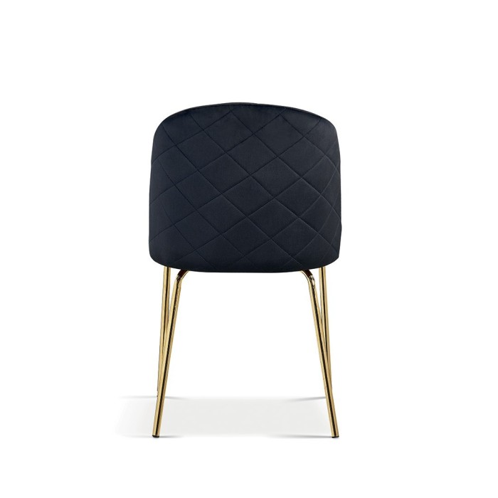 Chaise en velours noir pour salle à manger. Collection NOUMEA