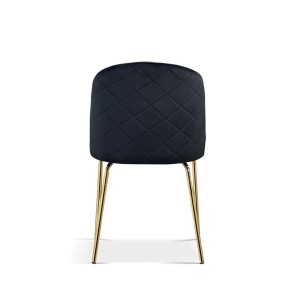 Chaise en velours noir pour salle à manger. Collection NOUMEA