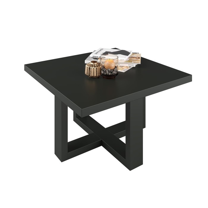 Table basse design forme carrée collection COXI Coloris noir super mat.