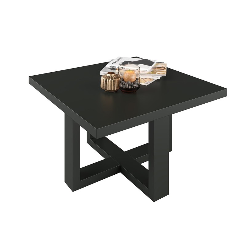 Table basse design forme carrée collection COXI Coloris noir super mat.