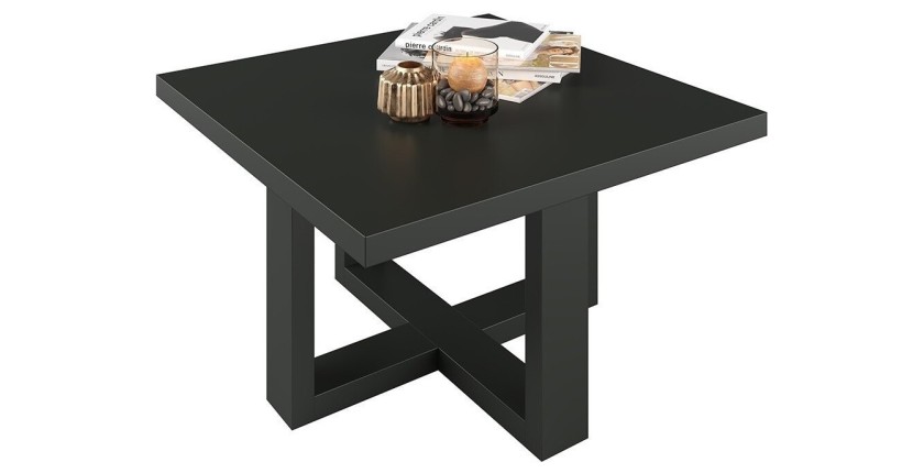 Table basse design forme carrée collection COXI Coloris noir super mat.
