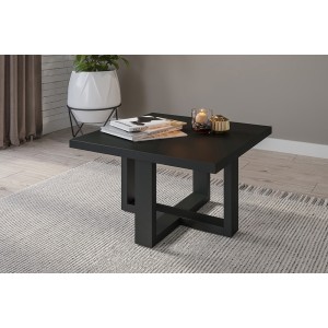 Table basse design forme carrée collection COXI Coloris noir super mat.