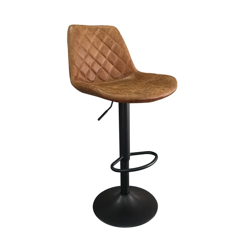 Tabouret de bar style vintage coloris cognac. Collection HOLLA.