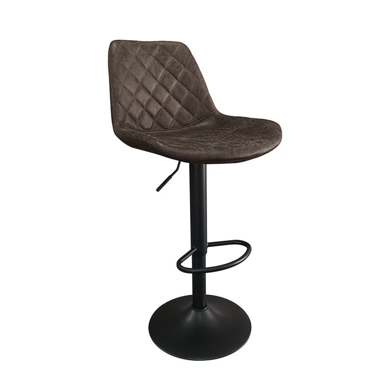 Tabouret de bar style vintage coloris brun foncé. Collection HOLLA.