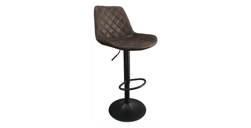 Tabouret de bar style vintage coloris brun foncé. Collection HOLLA.