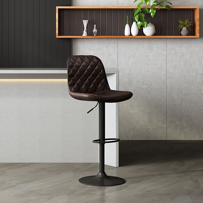 Tabouret de bar style vintage coloris brun foncé. Collection HOLLA.