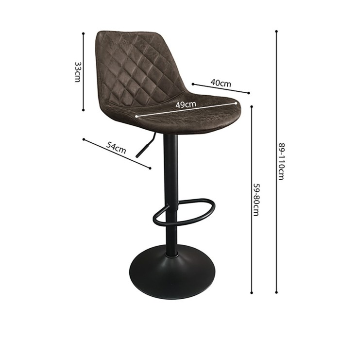 Tabouret de bar style vintage coloris brun foncé. Collection HOLLA.