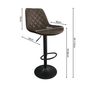 Tabouret de bar style vintage coloris brun foncé. Collection HOLLA.