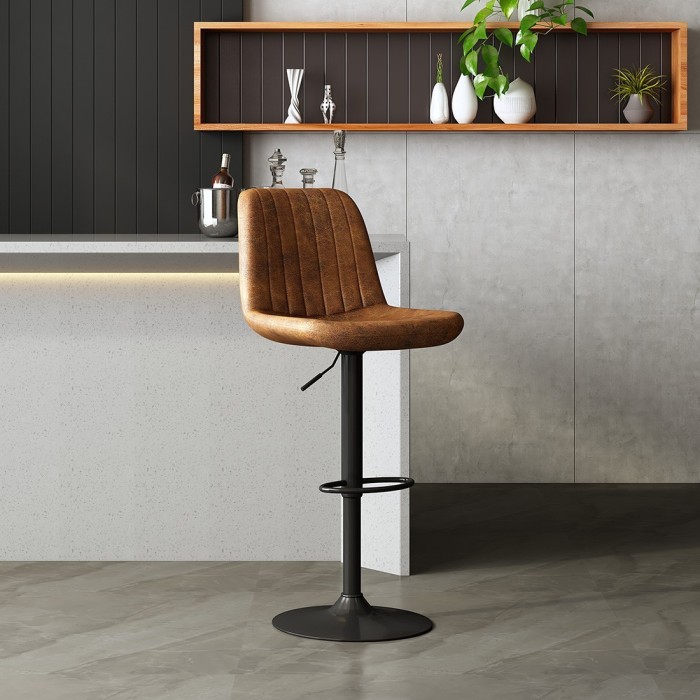 Tabouret de bar style vintage coloris cognac. Collection BELFAST.