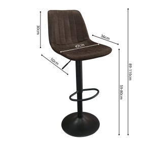 Tabouret de bar style vintage coloris brun foncé. Collection BELFAST.