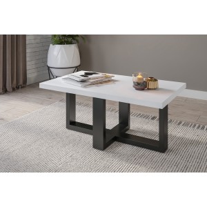 Table basse design rectangulaire collection COXI Couleur noir et blanc.