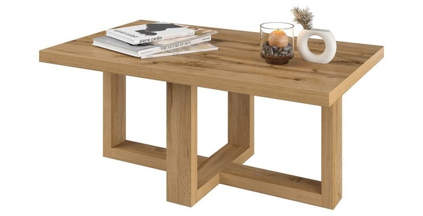 Table basse design rectangulaire collection COXI Coloris chêne Wotan