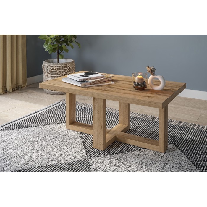 Table basse design rectangulaire collection COXI Coloris chêne Wotan