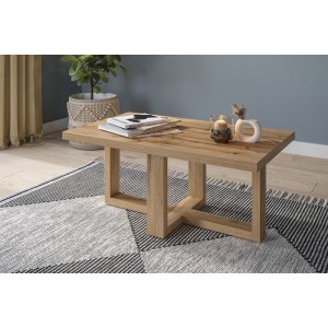 Table basse design rectangulaire collection COXI Coloris chêne Wotan