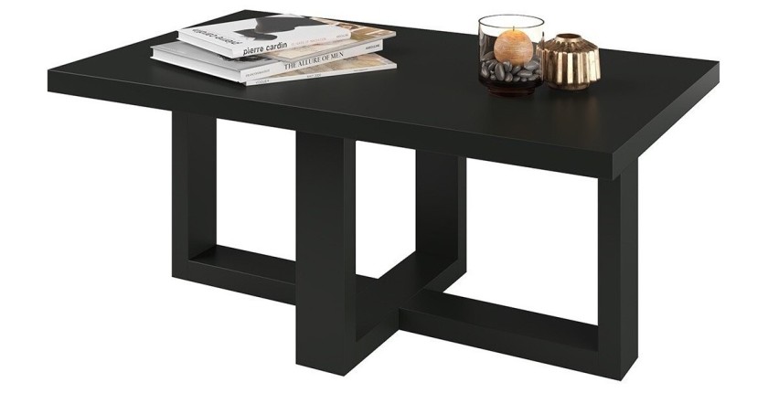 Table basse design rectangulaire collection COXI Coloris noir super mat.