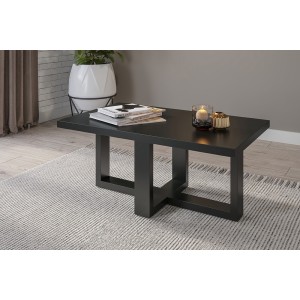 Table basse design rectangulaire collection COXI Coloris noir super mat.