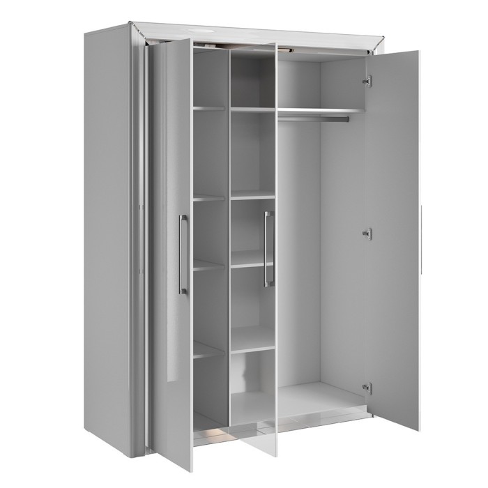 Armoire 150cm collection DOHA. Couleur blanc brillant.