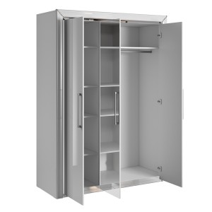 Armoire 150cm collection DOHA. Couleur blanc brillant.