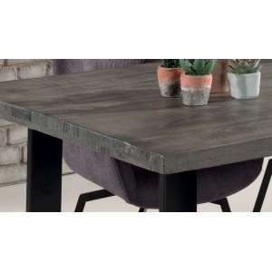 Table à manger design bois massif NIKO - Table rectangulaire gris 200x100