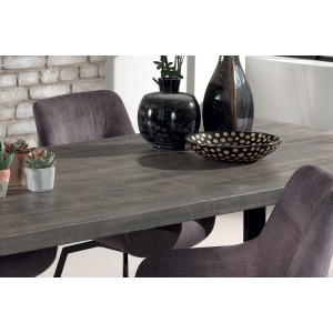 Table à manger design bois massif NIKO - Table rectangulaire gris 200x100